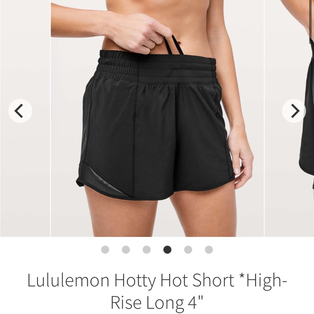 Lululemon Hotty Hot Short *High-Rise Long 4" in Black